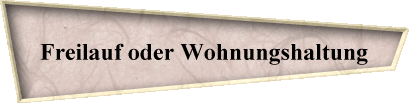 Freilauf oder Wohnungshaltung